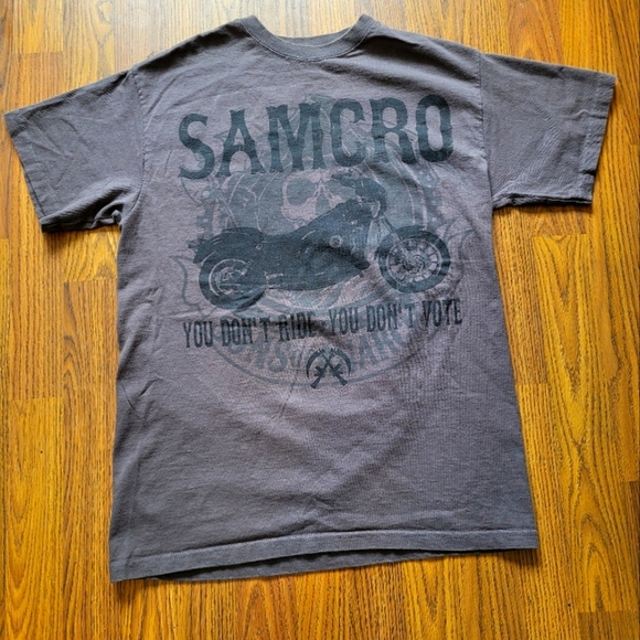 Sons Of Anarchy Short Sleeve T Shirt Men’s Size M Black Grunge Faded Grey - Picture 1 of 7